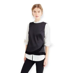 Collection satin sleeveless shell top with fringe J.Crew